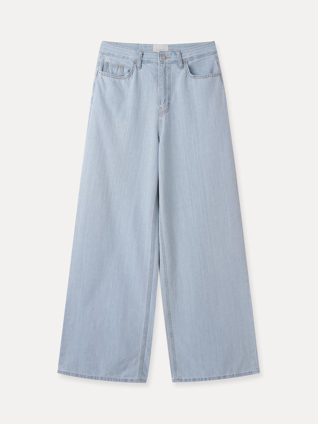 Cool Soft Wide Denim Pants_Light Blue