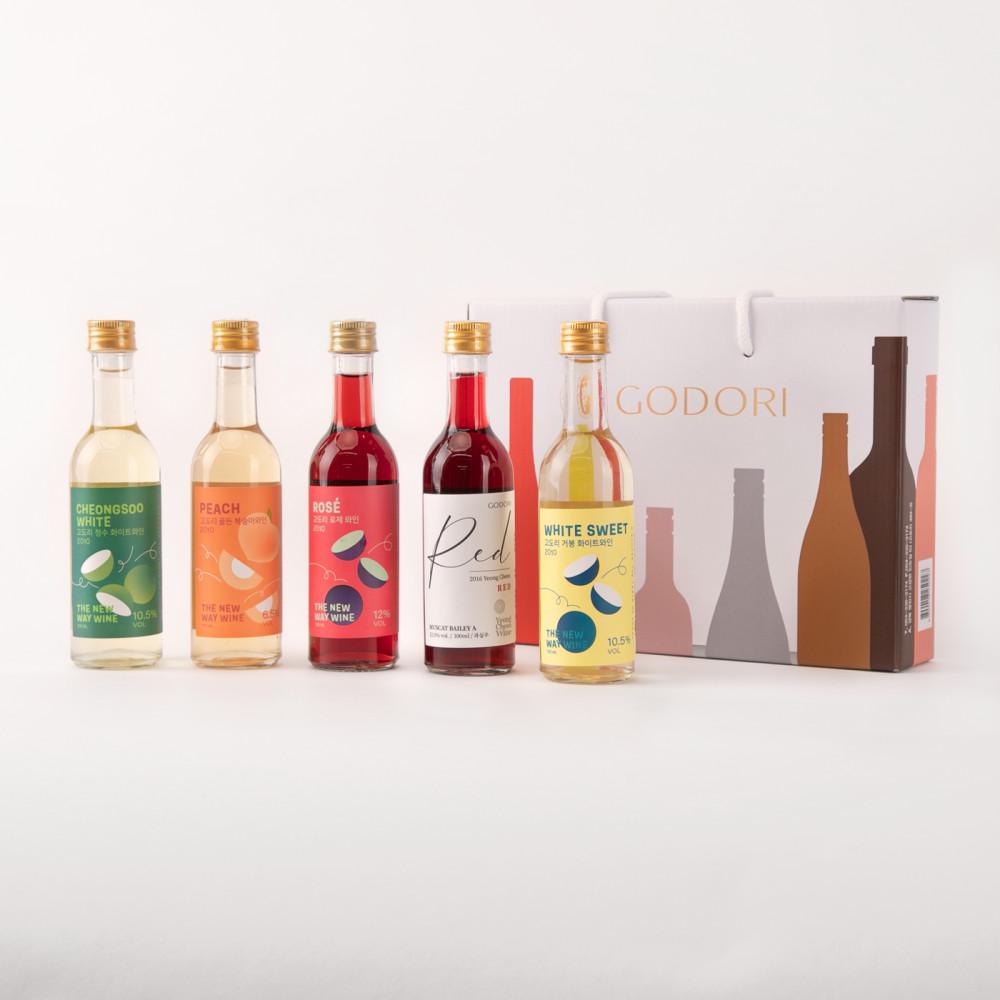 고도리와인 미니어쳐 5종 선물세트 (Alc.6.5%~12%) [원산지:대한민국]