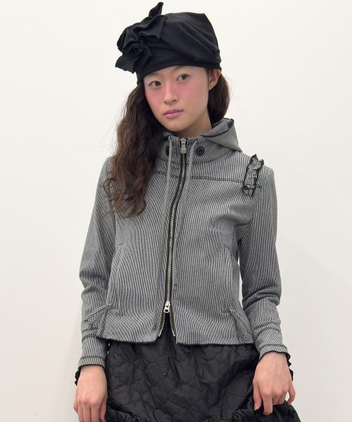 Ruffle Stitch Hoodie Jacket [Gray]