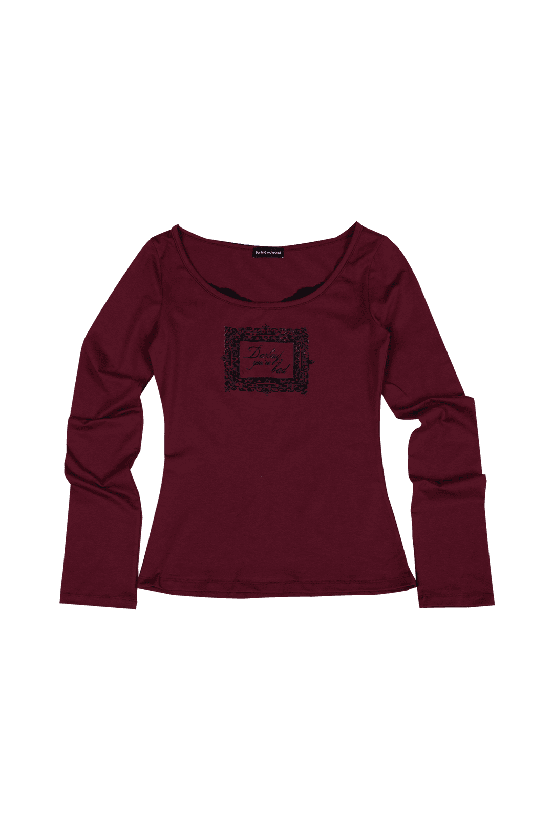 [2차 재입고] LACE FRAME T-SHIRT #WINE - 달링유어배드