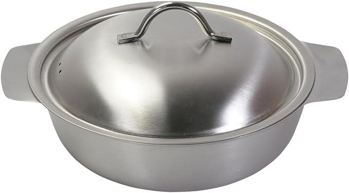 Pearl Metal Chanko Pot HC-64, 7.1 inches (18 cm), Induction Compatible, Stainless Steel, Made in Japan, Niigata, Tsubamesanjo, Warakuan