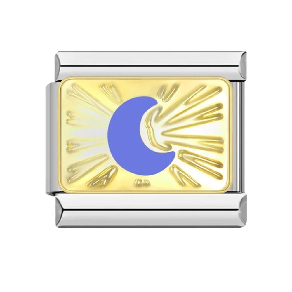 이탈리아 모듈 참 팔찌 스테인레스 스틸 모듈 브레이슬릿 9mm 참 (ORIGIN OF LOVE, 빛나는 달)