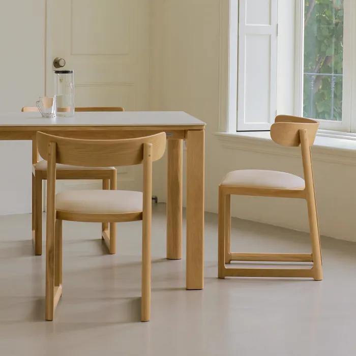 모아나 오크 참나무 원목 카페 인테리어 식탁 의자