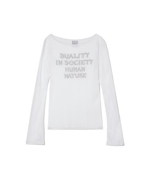 HUMAN NATURE SHEER MESH TOP_WH