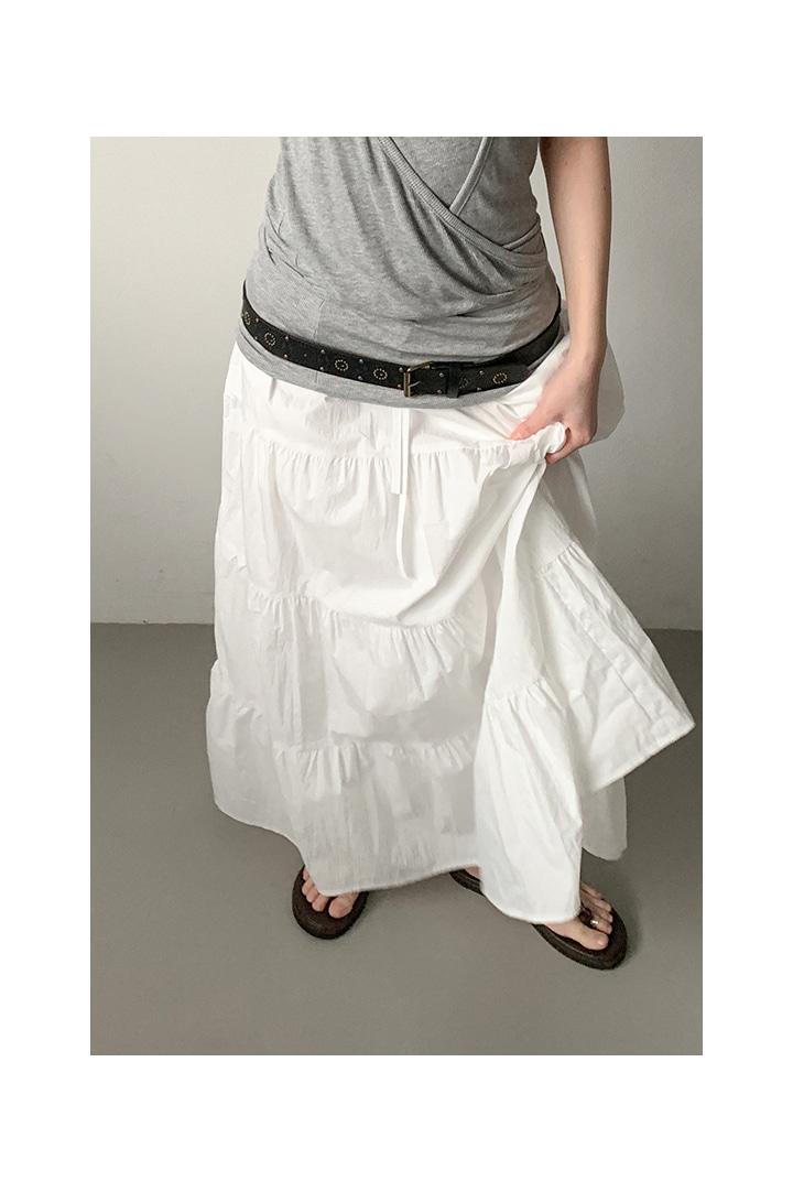 COTTON TIERED LONG SKIRT