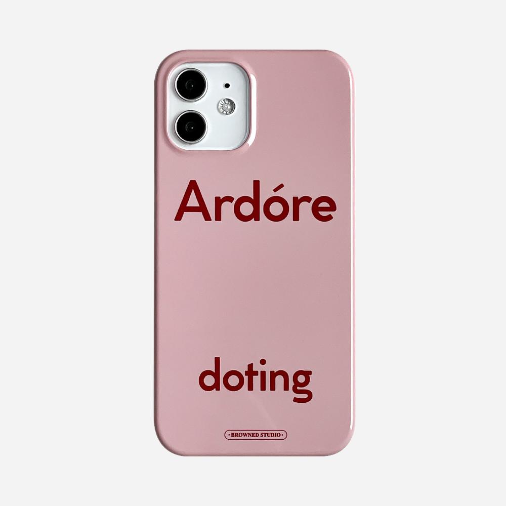[브라운드] Doting 유광 레터링 핑크 하드케이스