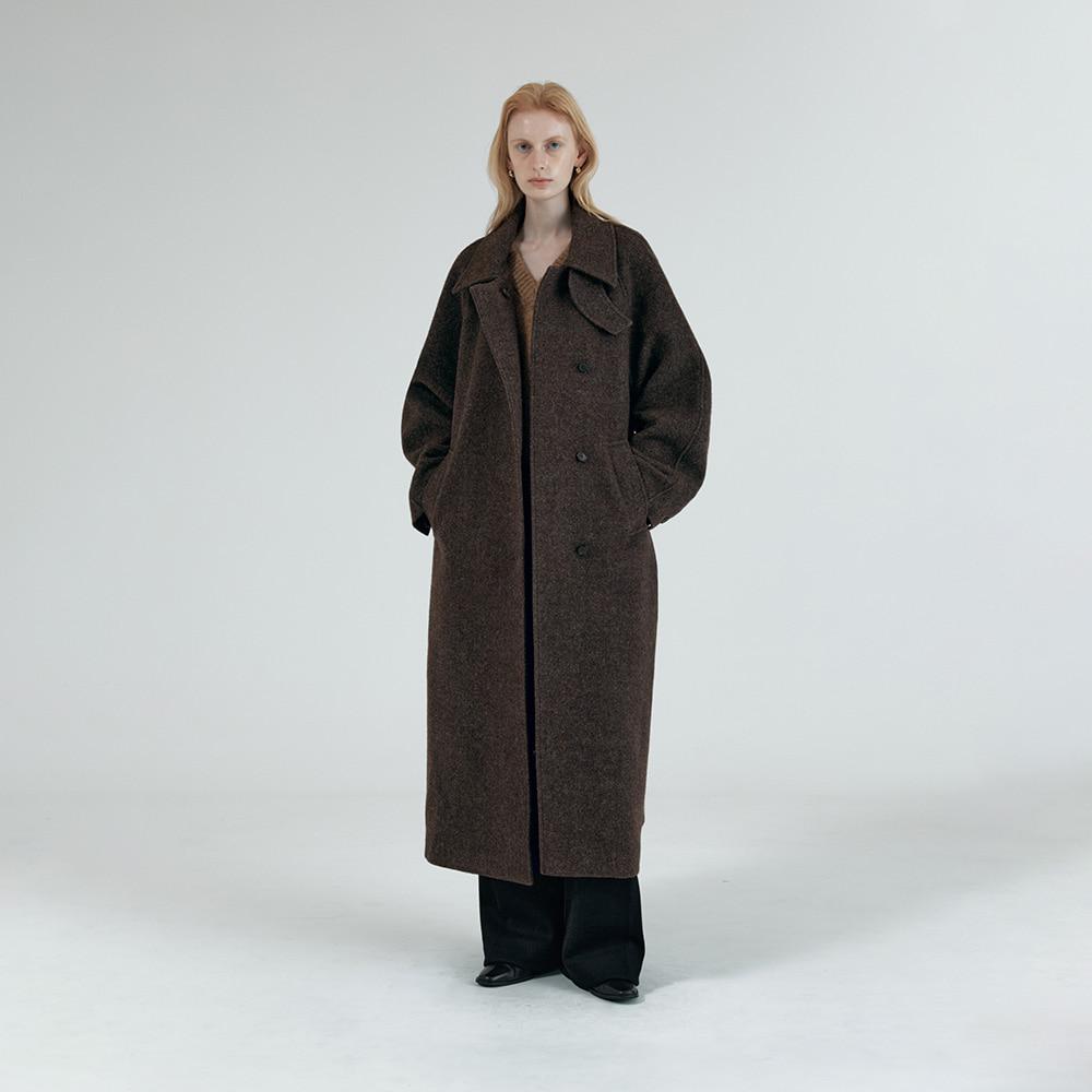 SIOT4178 헤링본 벨티드 발마칸 코트_Dark brown