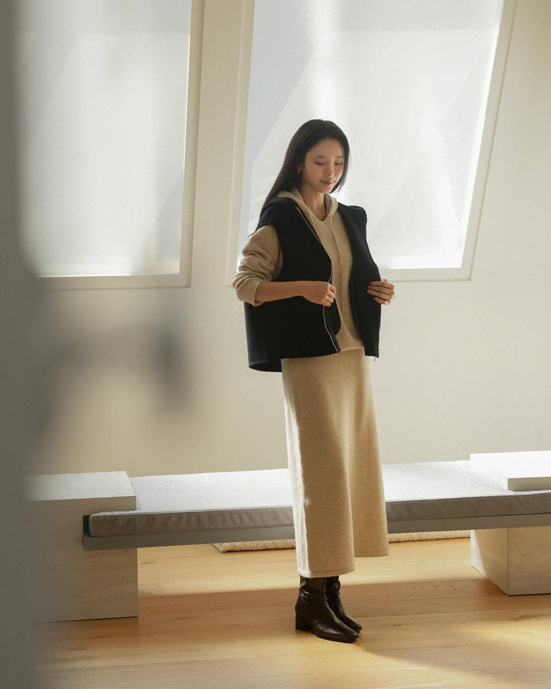 맥시 니트 스커트 M289