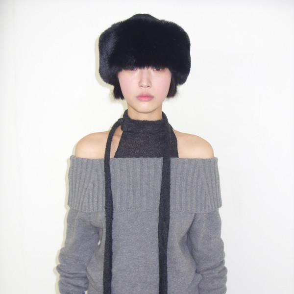 scarf halter top_charcoal