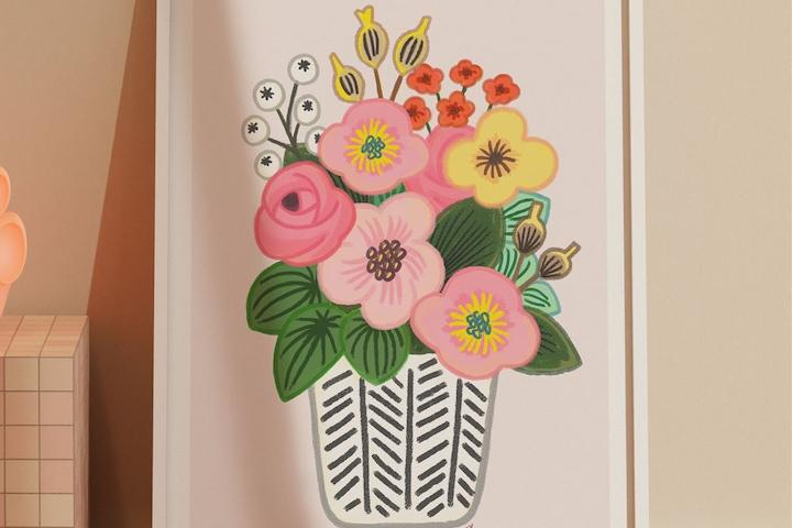 MIX VASE 꽃 화분 일러스트 아트포스터 (082)