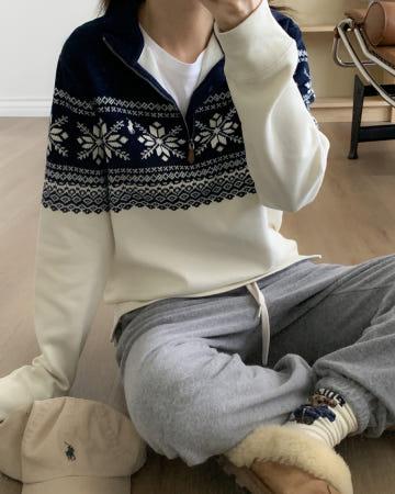 이런 상품 어때요? 폴로랄프로렌 여성 보이즈 스노우 플레이크 코튼 반집업