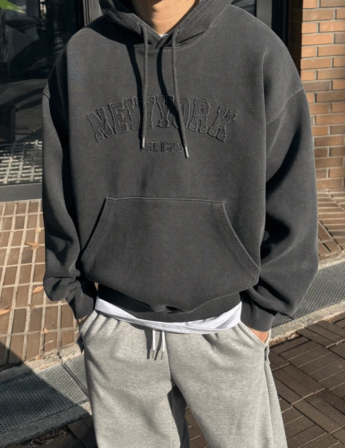 뉴욕 피그먼트 오버핏 후드티 (4color)