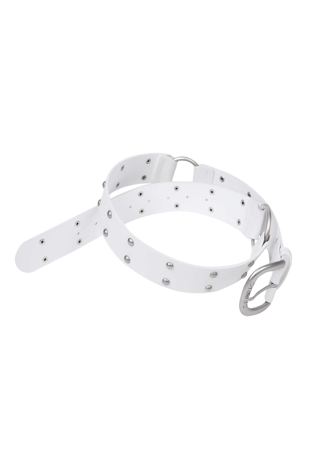TWO RING RIVET BELT / WHITE