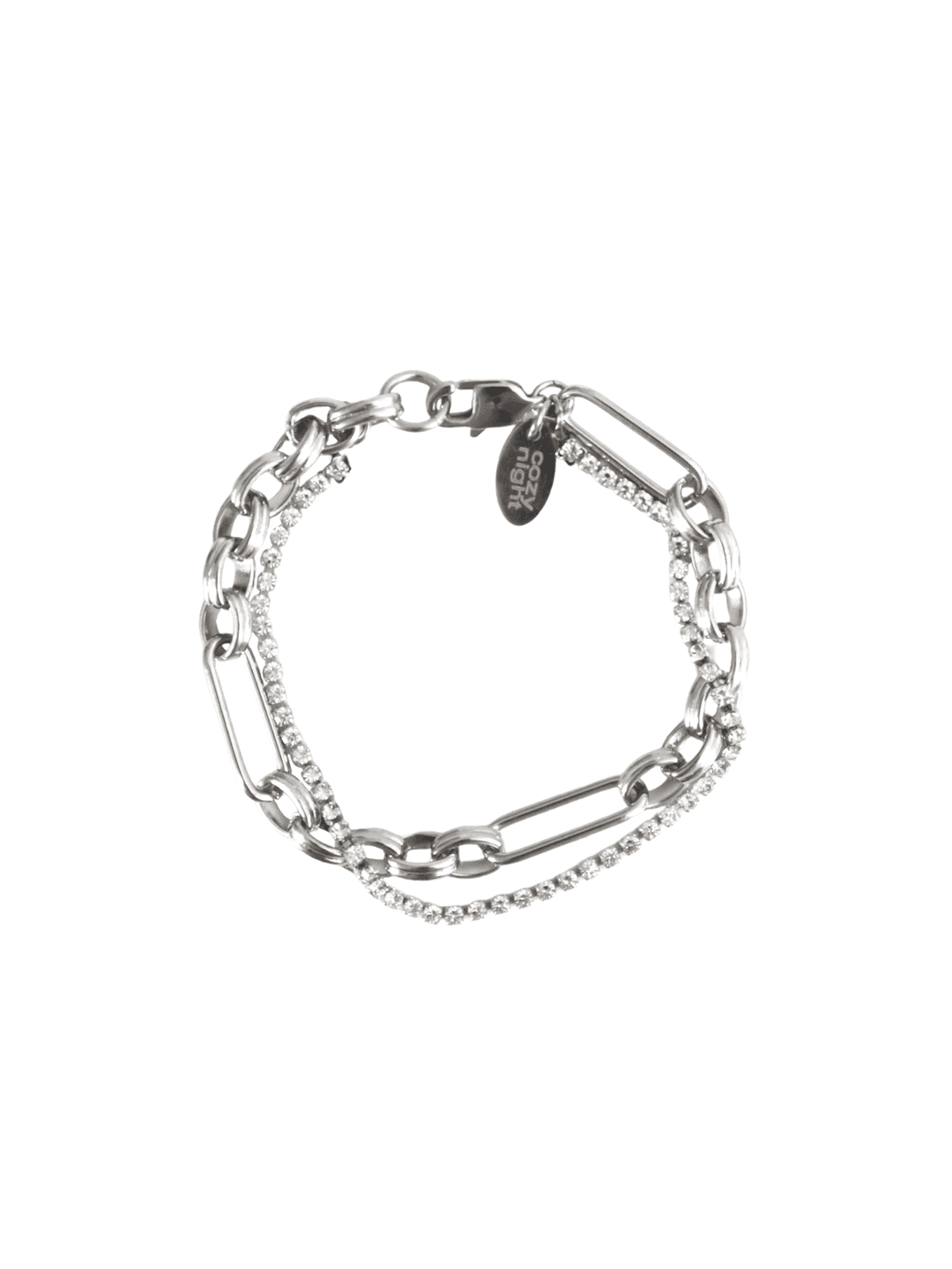 [C.Z.N.T] ice two chain bracelet (white)