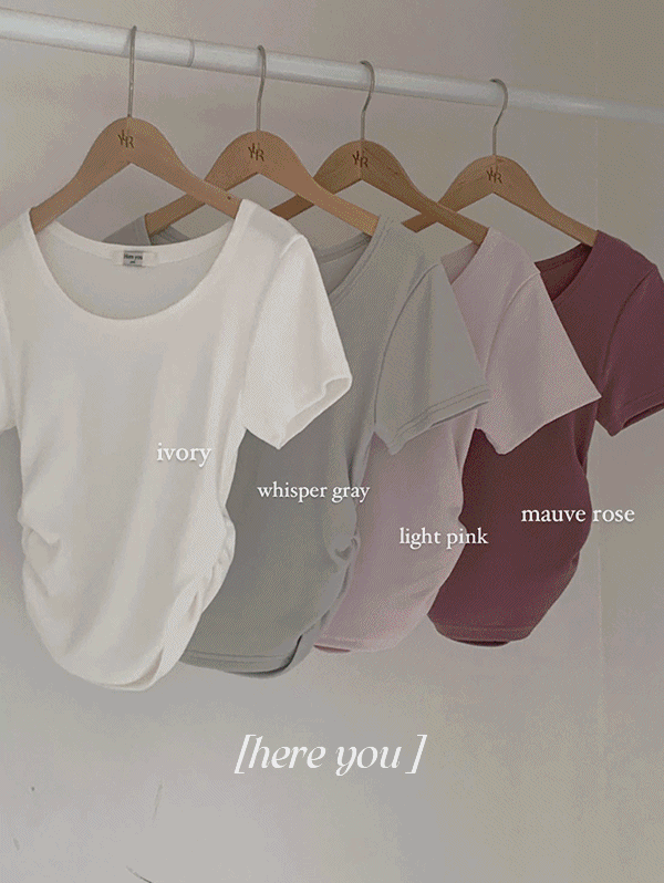 유리에 28차 리오더🎉[here you] 로지 셔링 반팔 T (잘록/날씬핏!) - 8color