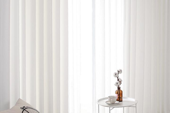 [5%쿠폰/맞춤] 화이트 나비주름 암막커튼 3type