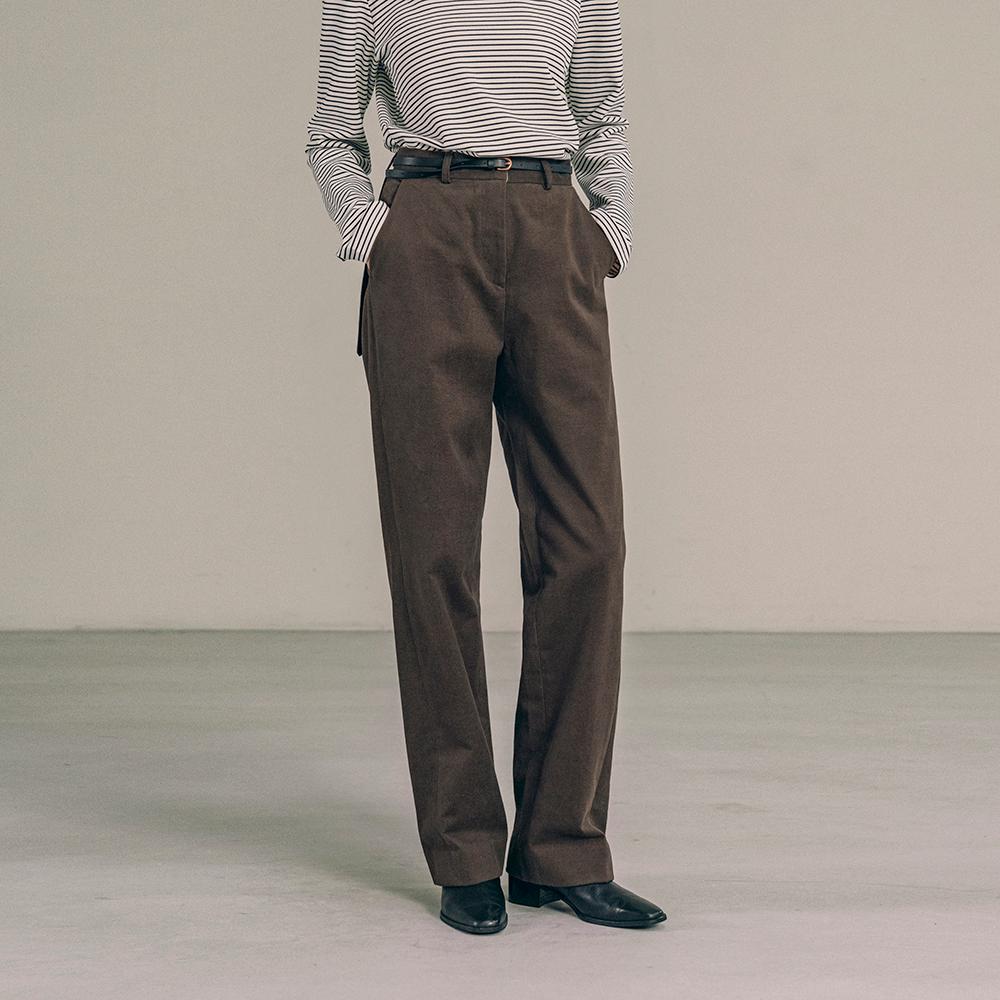 SIPT7138 기모 코튼 포멀 팬츠_Dark brown