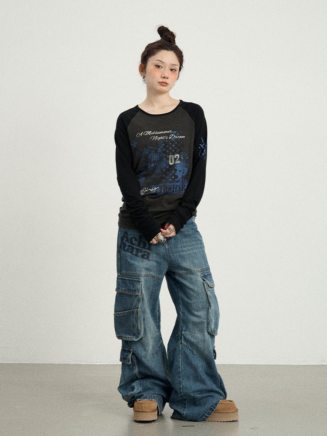 Cosmic Colorblock Long Sleeve Tee Shakespearean Romance Inspired