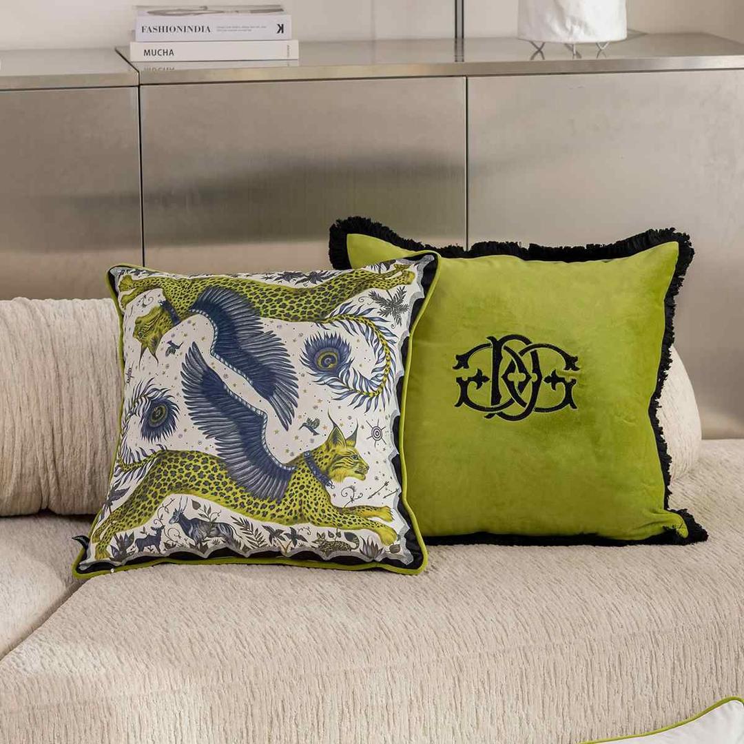 럭셔리 그린 플라잉 뱅갈 고양이 쿠션 매장 침실 쇼파 등받이쿠션 A
