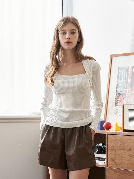 Maigre Fake Leather shorts Pant (3color)