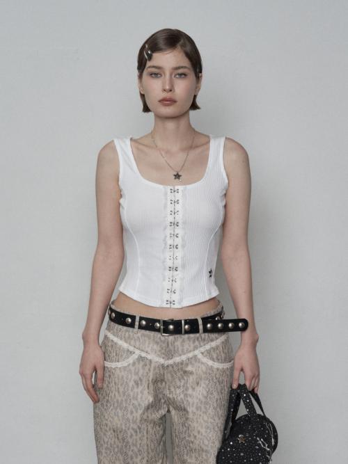 LACE HOOK SLEEVELESS / WHITE