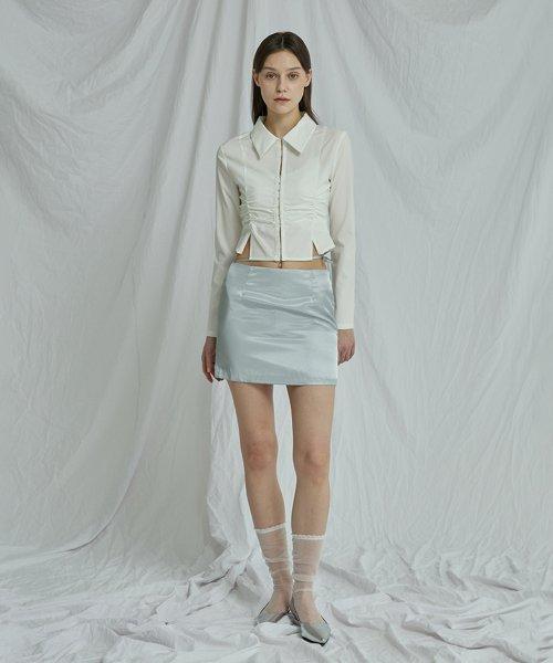 새틴 리본 미니스커트