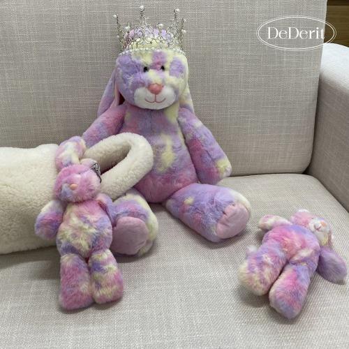 데데리트 귀여운 체리블라썸 레인보우 레트로 토끼 애착인형 키링 생일 선물