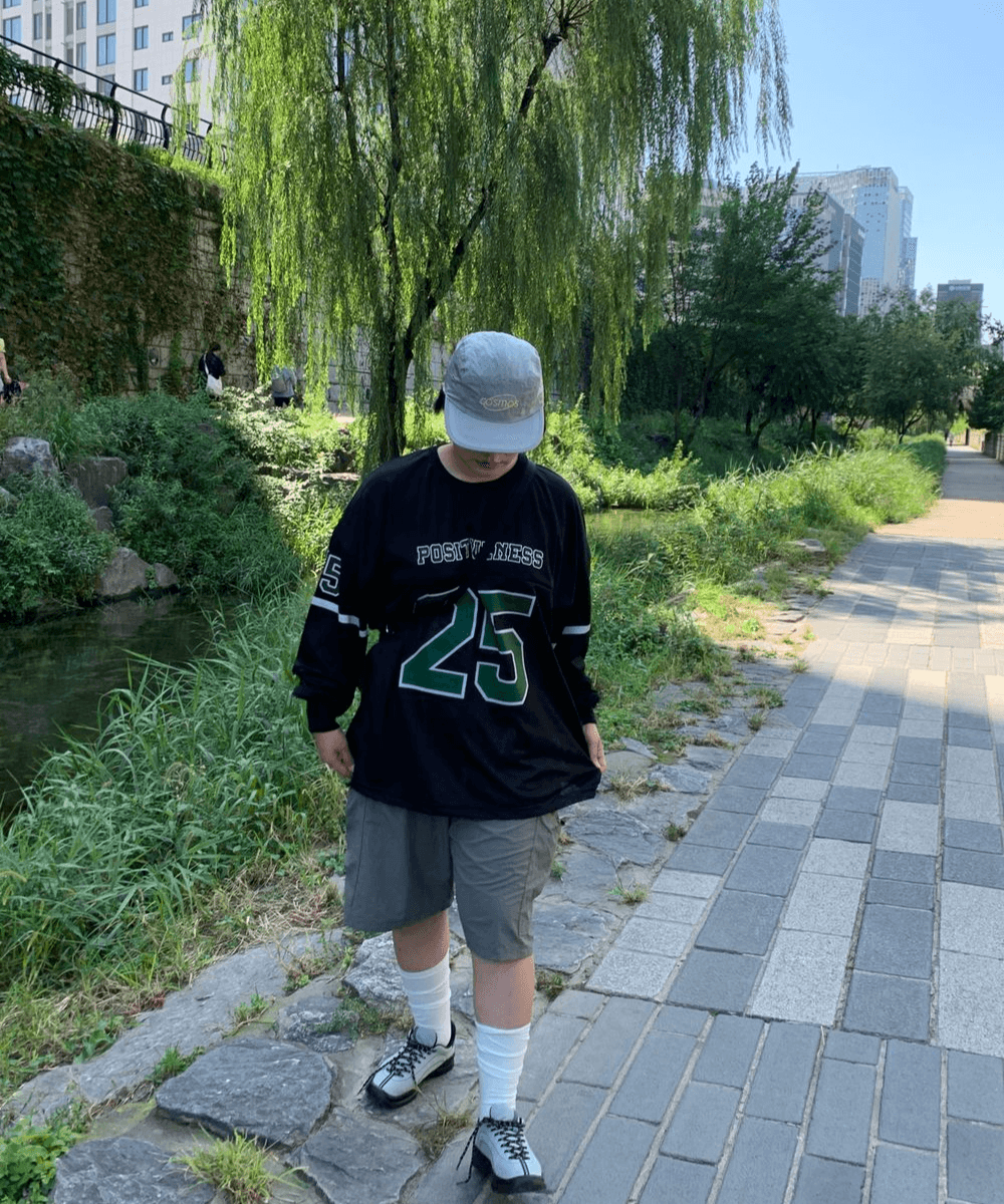 네스 매쉬 슬리브리스 / 트랙 럭비 오버핏 박스티 시스루 오버핏 져지 맨투맨 남녀공용 유니섹스 블루 블랙 그레이