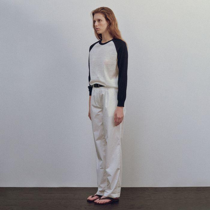 Parti tuck trouser (White)