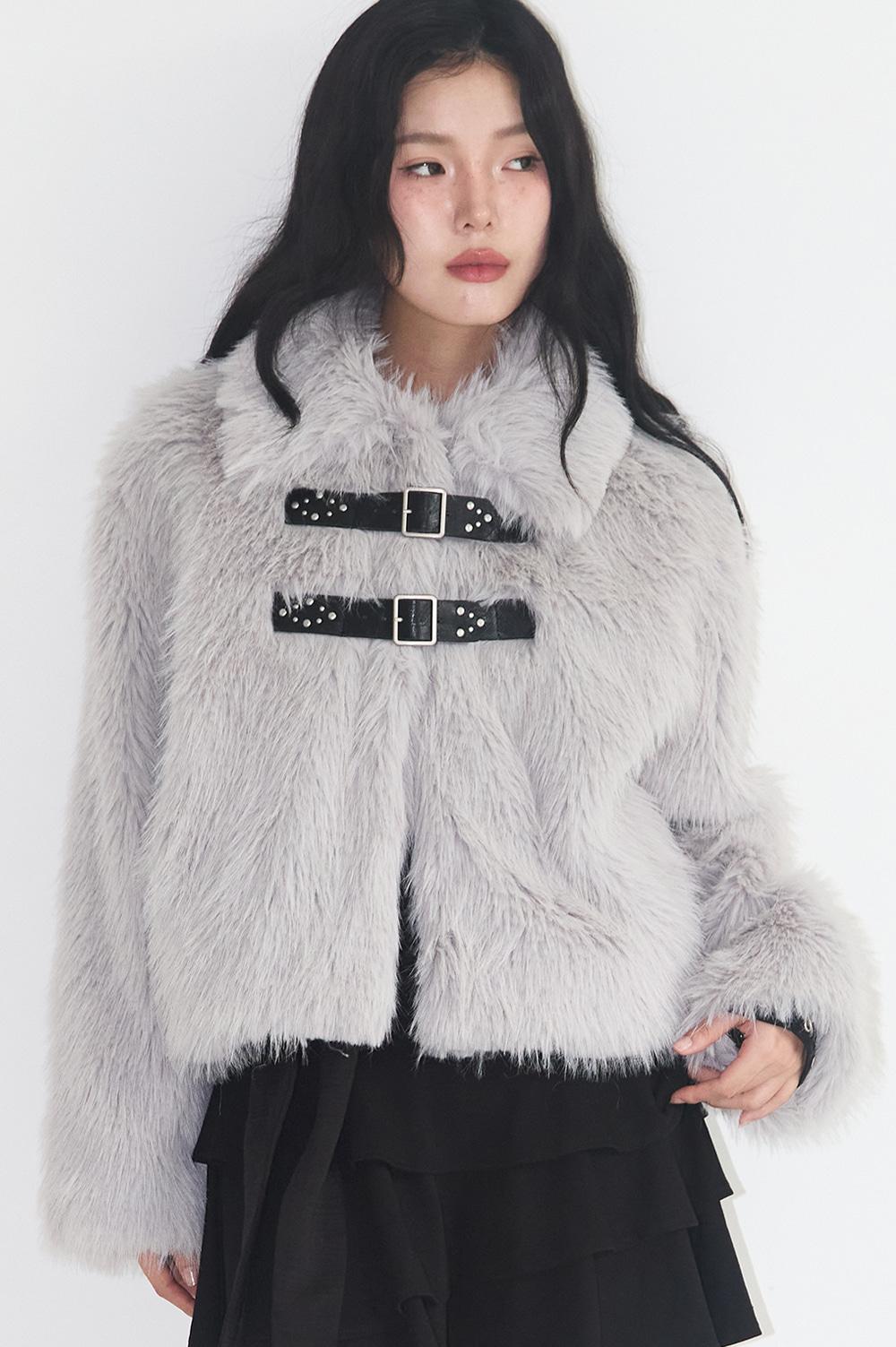 [09/16 예약발송] 퍼피 숏 퍼 자켓 그레이