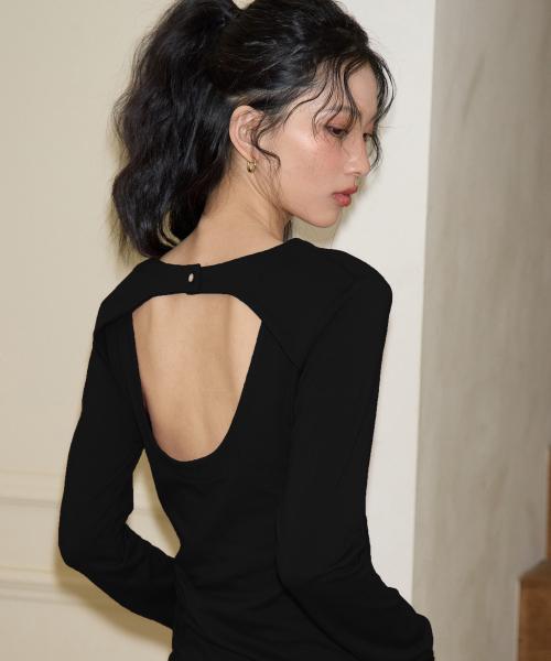 Back Point Sleeve T_ Black