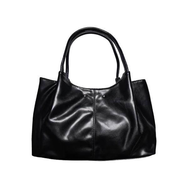 Vegan Leather Antique Dot Daily Shoulder Bag / Black