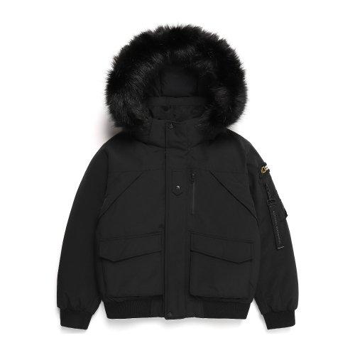 N234WDW930 여성 타루가 퍼 트리밍 후디 다운 점퍼 CARBON BLACK