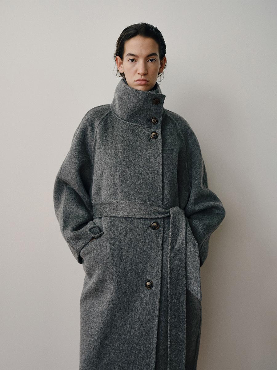 TVF YAK SILK DOUBLE COAT [HAND MADE]_GREY