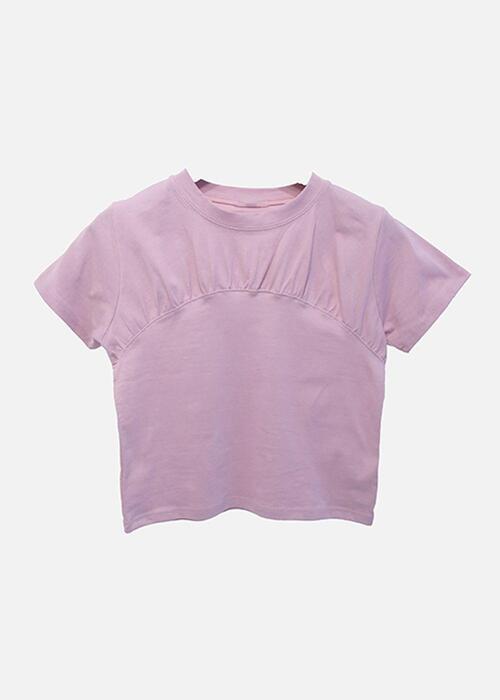 라운드 셔링 하프 반팔 티셔츠