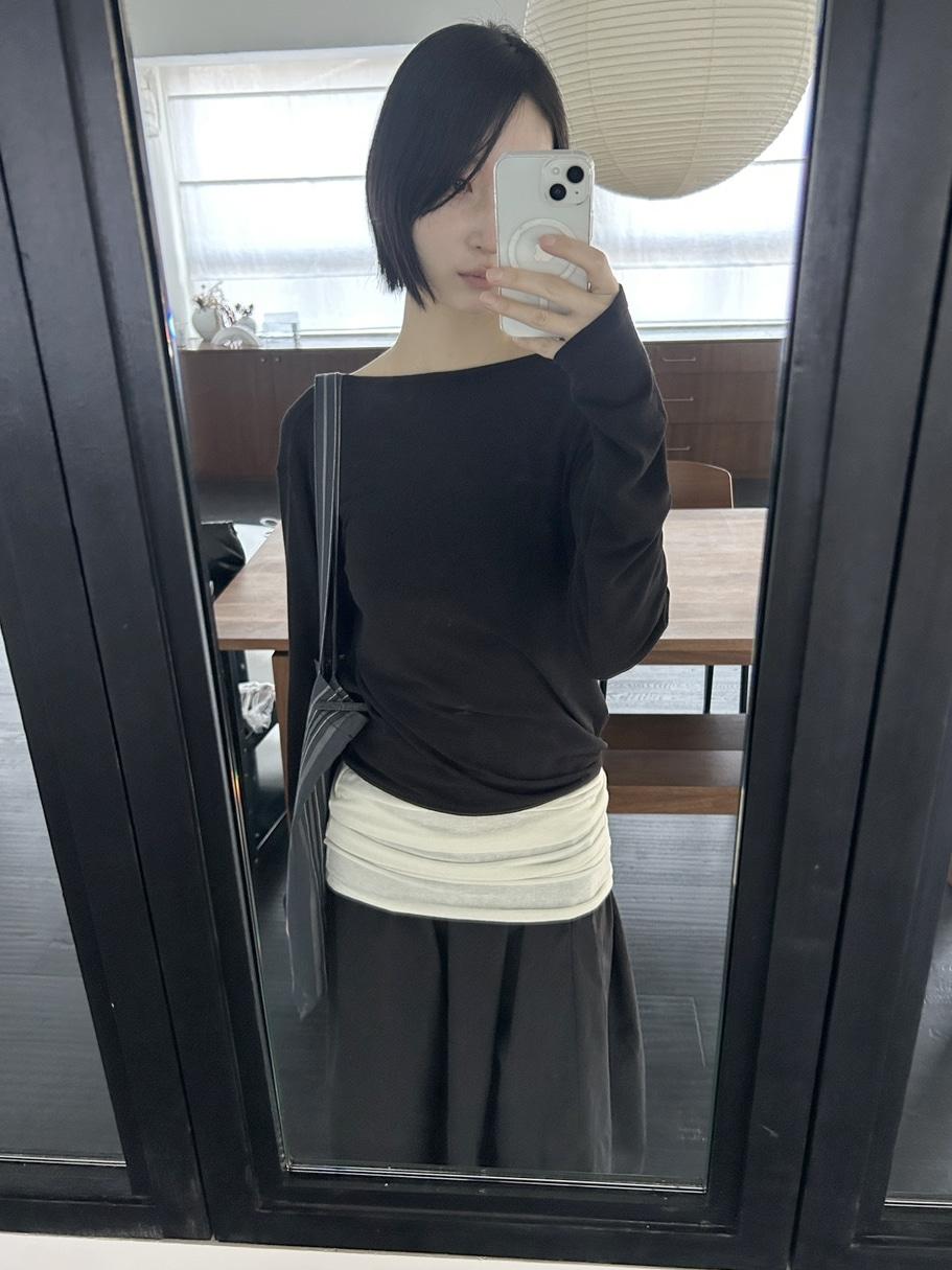 (MADE) SELMA DUAL LAYERED TOP - BLACK + IVORY