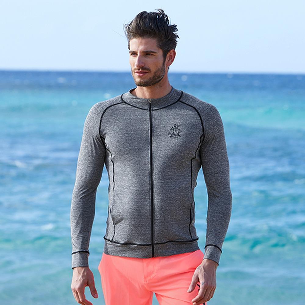 남성래쉬가드 집업 YAW5028 GY