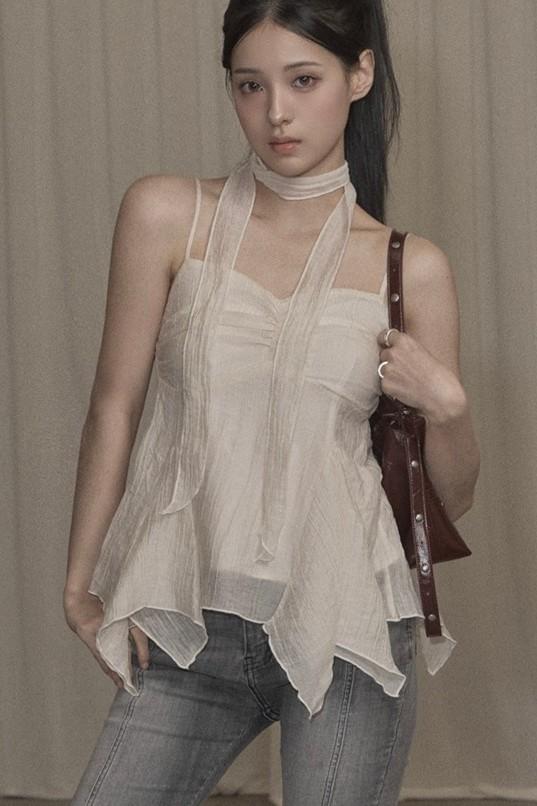 Ethnic Scarf Top (ivory)