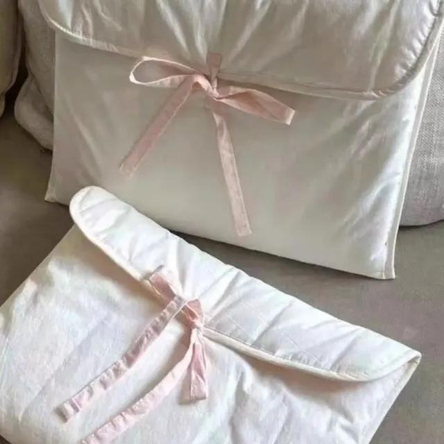 화이트 핑크 리본 아이패드 노트북 파우치