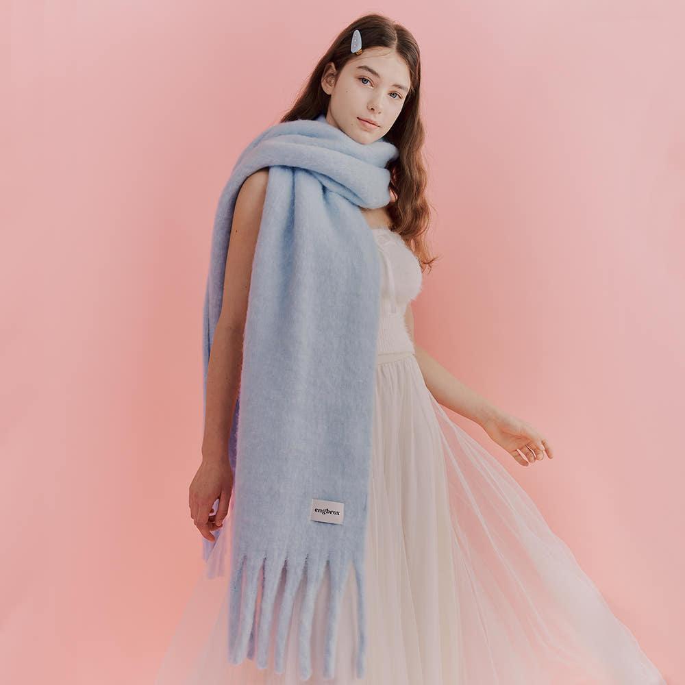 [에스파 카리나 착용] cotton candy muffler_blue