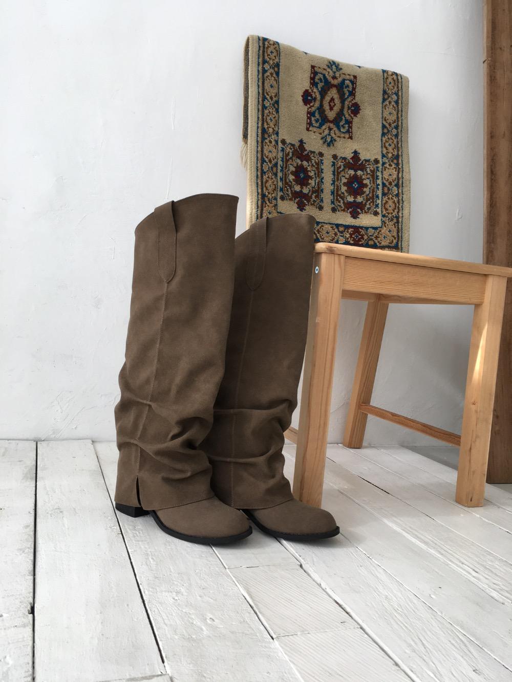 셔링 라운드 롱부츠