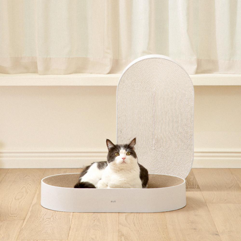 두잇 올데이보드 고양이 타원형 대형 화이트 스크래쳐