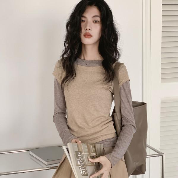 Beige Two-Piece T-Shirt