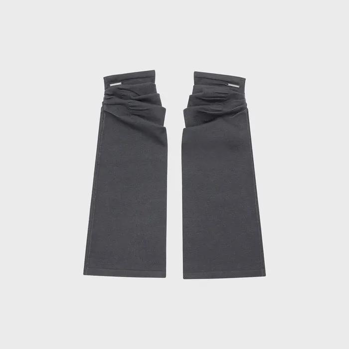 Shirring knit leg warmer CHARCOAL
