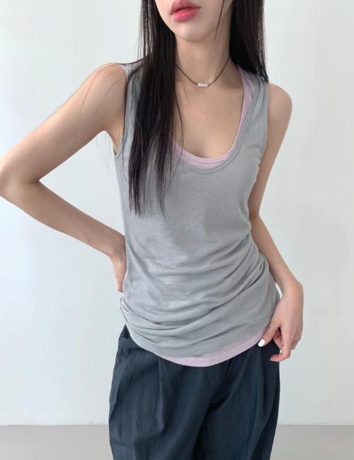 soft color round sleeveless