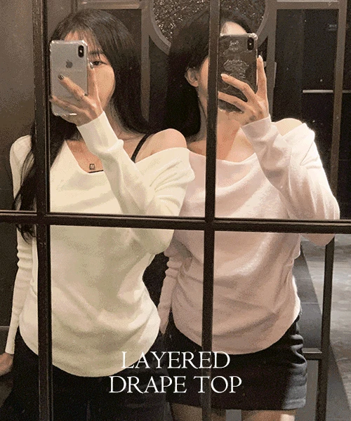 웨이 언발나시 레이어드 드레이프 knit