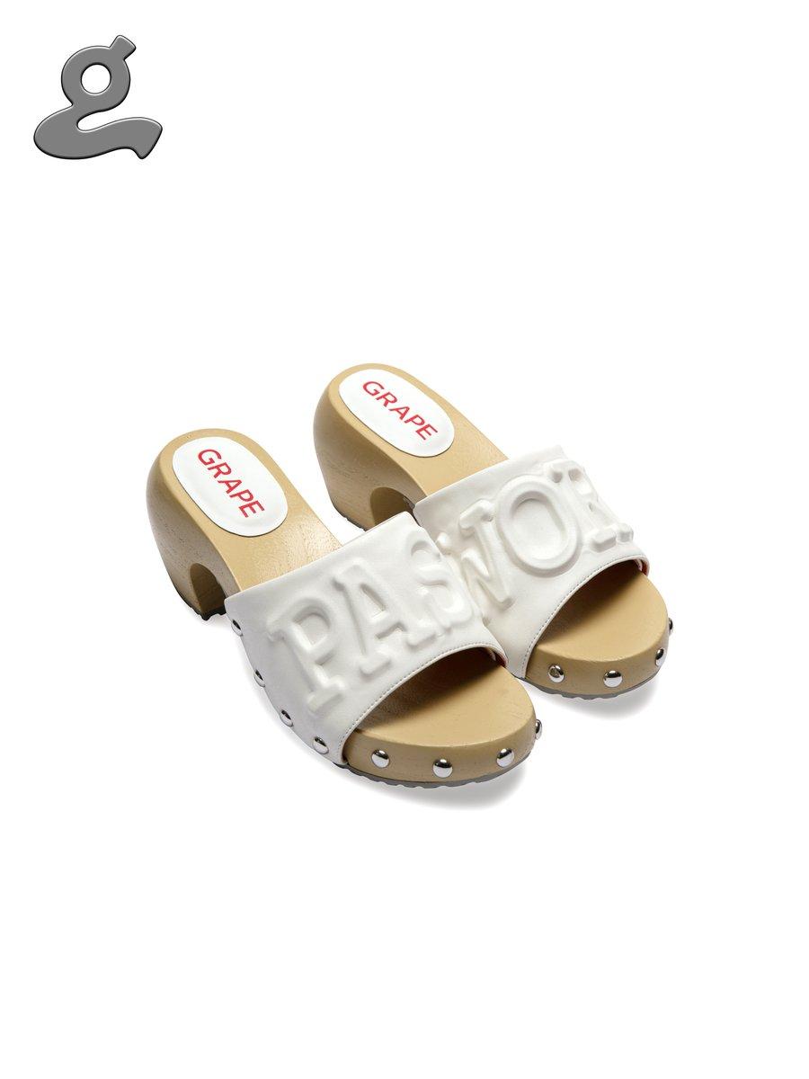 White Textured 3D Print Clogs