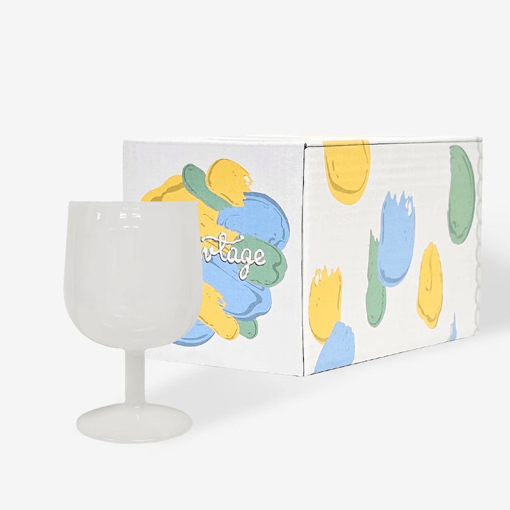 뉴티지 벨 고블렛 밀크글라스 내열유리 와인잔 3color