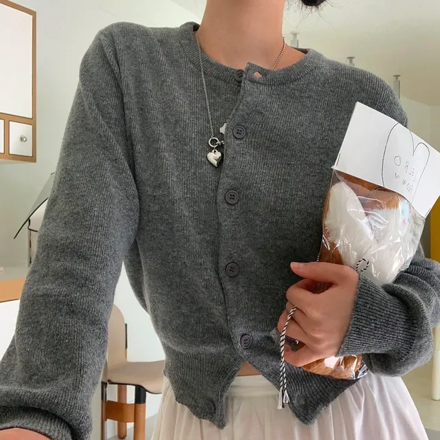 basic round cardigan (5color)