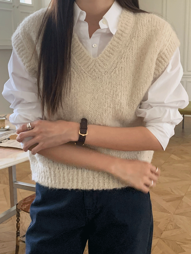 데시 알파카 니트 베스트 (3 color)